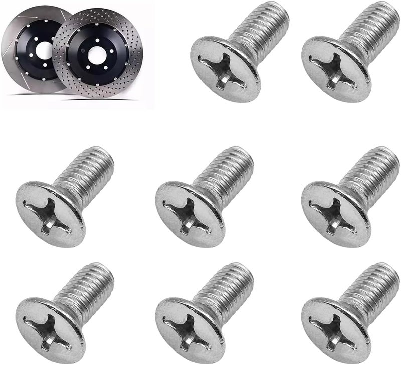 Pleoos Stainless Steel Brake Disc Rotor Screws, Screw Rotor Brake Disc Retaining Compatible With Honda, Acura, Hyundai and Kia Models, Stainless Steel Retaining Screws for Front and Rear (8Pcs) - Image 1